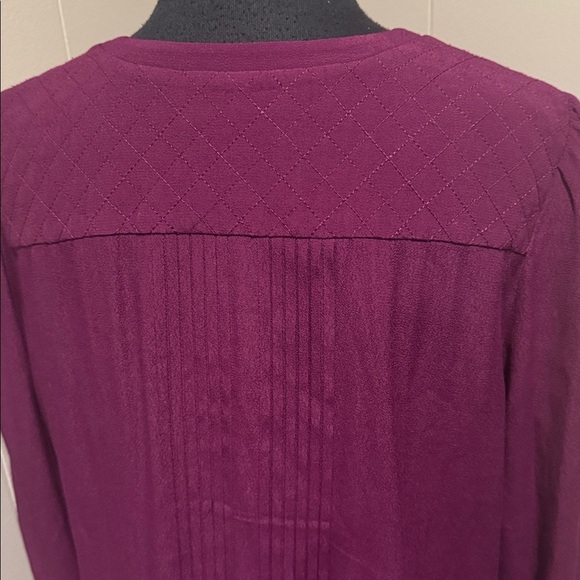 Maeve (Anthropologie) Galina plum tuxedo pleat (front & back) drop waist midi. M - Picture 7 of 10